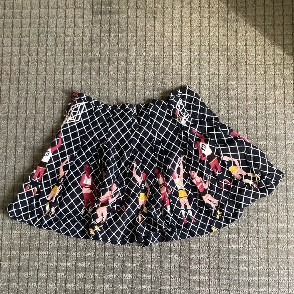 Mini Basketball Print Pleated Skirt